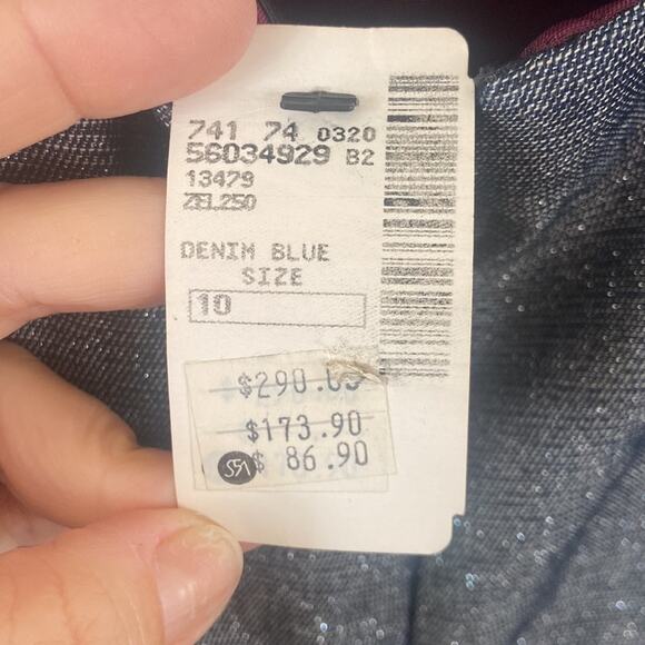 Vintage David Meister Dress Grey Metallic Silver maxi BodyCon Formal Strapless - Picture 7 of 9